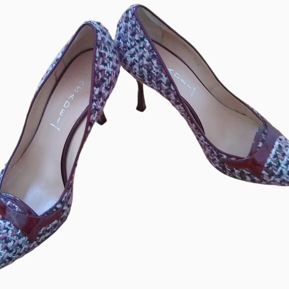 CASADEI TWEED STILETTOS 3 1/2" HEELS POINTED TOE SIZE 8.5 - Picture 4 of 15